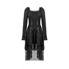 Darkinlove Women's Gothic Layered Lace-up Square-cut Collar Dress