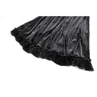 Darkinlove Women's Gothic Layered Pleated Mesh Splice Velvet A-Line Maxi Skirt