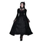 Darkinlove Women's Gothic Layered Pleated Mesh Splice Velvet A-Line Maxi Skirt