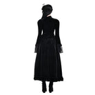 Darkinlove Women's Gothic Layered Pleated Mesh Splice Velvet A-Line Maxi Skirt