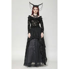 Darkinlove Women's Gothic Layered Ruffled Lace Shirt