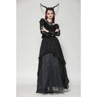 Darkinlove Women's Gothic Layered Ruffled Lace Shirt