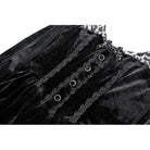 Darkinlove Women's Gothic Leopard Print Ruffle Trim Bishop Sleeve Velvet Short Dressss