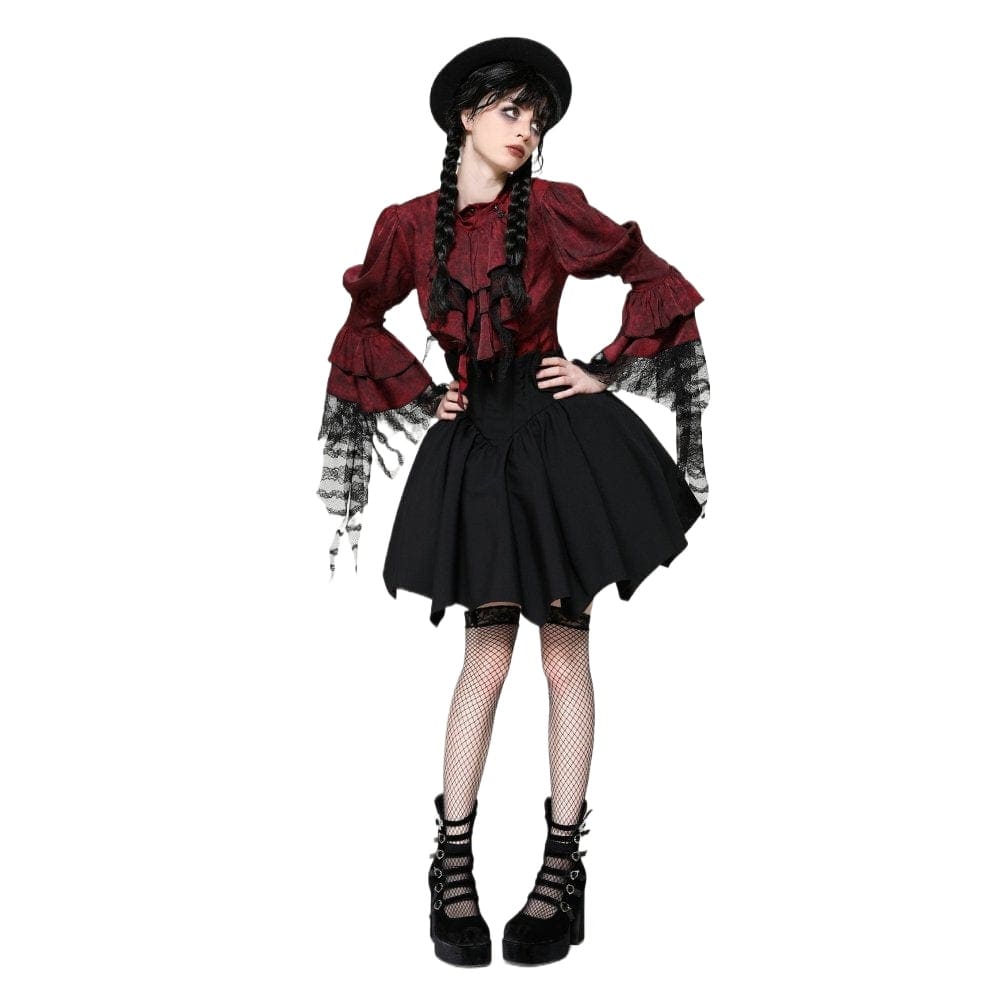 Darkinlove Women's Gothic Lolita Batwing High-waisted Short Skirt