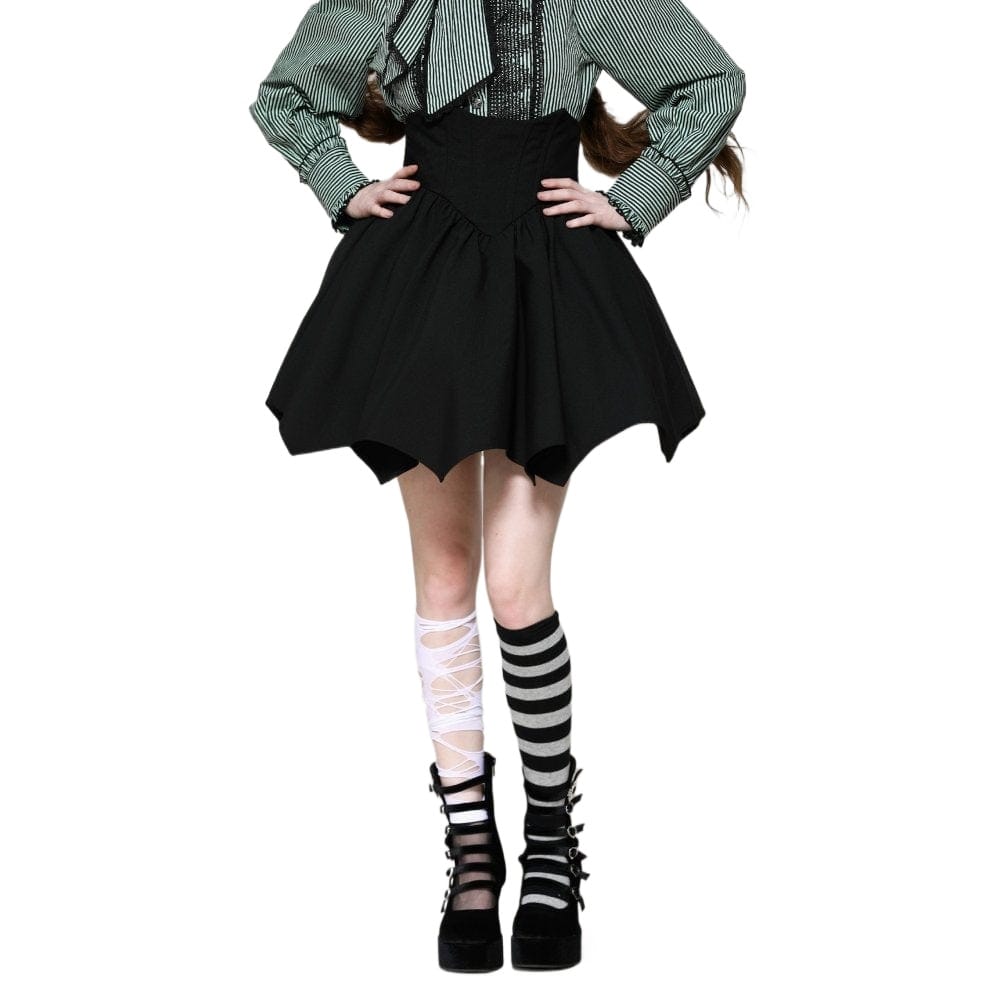 Darkinlove Women's Gothic Lolita Batwing High-waisted Short Skirt