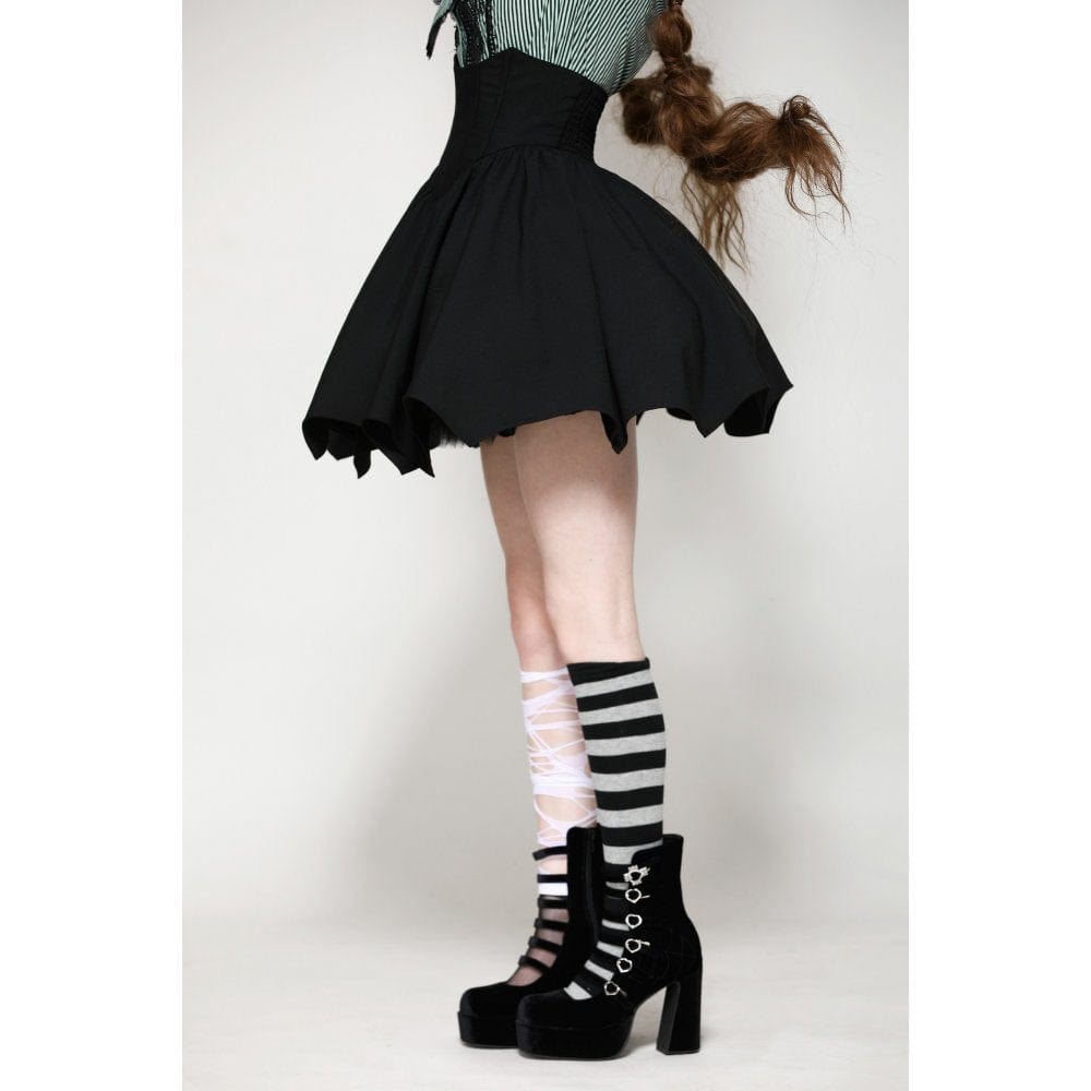 Darkinlove Women's Gothic Lolita Batwing High-waisted Short Skirt