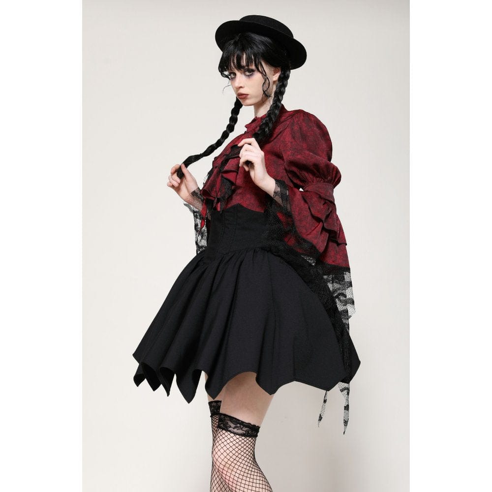 Darkinlove Women's Gothic Lolita Batwing High-waisted Short Skirt