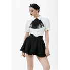 Darkinlove Women's Gothic Lolita Bowknot Waist Short Pleated Skirt