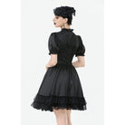 Darkinlove Women's Gothic Lolita Lacing-up Puff Sleeved Lace Dress