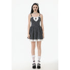 Darkinlove Women's Gothic Lolita Pinstriped Slip Dress