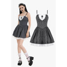 Darkinlove Women's Gothic Lolita Pinstriped Slip Dress