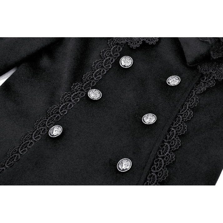 Darkinlove Women's Gothic Lolita Pleated Buttons Coat