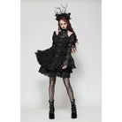 Darkinlove Women's Gothic Lolita Puff Sleeved Bubble Grad Dress