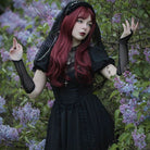Darkinlove Women's Gothic Lolita Puff Sleeved Lace Doll Dress