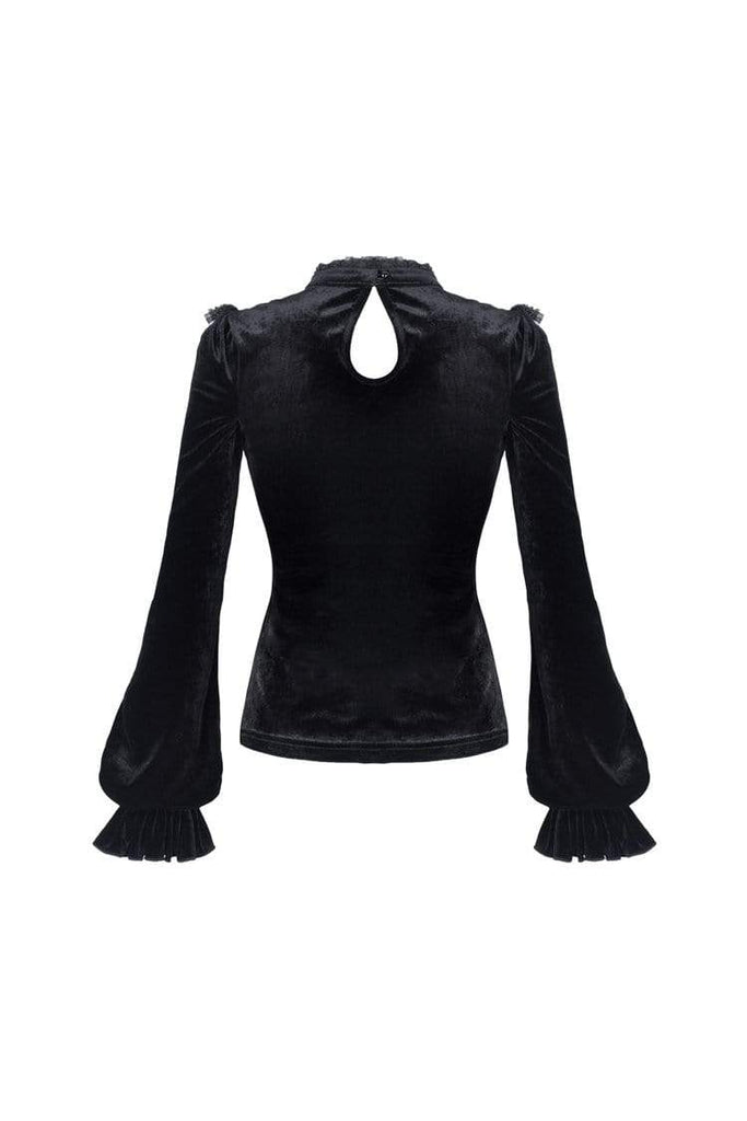Darkinlove Women's Gothic lolita Sheer Square Collar Cute Tops