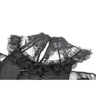 Darkinlove Women's Gothic Mesh Splice Ruffled Cutout Long Sleeve Dress