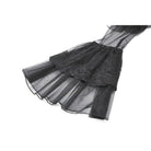 Darkinlove Women's Gothic Mesh Splice Ruffled Cutout Long Sleeve Dress