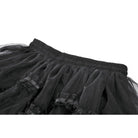Darkinlove Women's Gothic Mesh Tailed Lace Pleated Skirt
