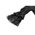 Darkinlove Women's Gothic Mock Neck Guipure Lace Bell Sleeve Maxi Dress