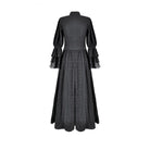 Darkinlove Women's Gothic Mock Neck Guipure Lace Bell Sleeve Maxi Dress