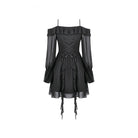 Darkinlove Women's Gothic Moon Layered Ruffled Off Shoulder Slip Dress