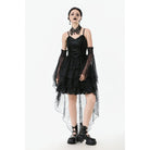 Darkinlove Women's Gothic Multi-Layered Lace Fishtail Slip Dress