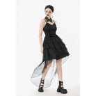 Darkinlove Women's Gothic Multi-Layered Lace Fishtail Slip Dress