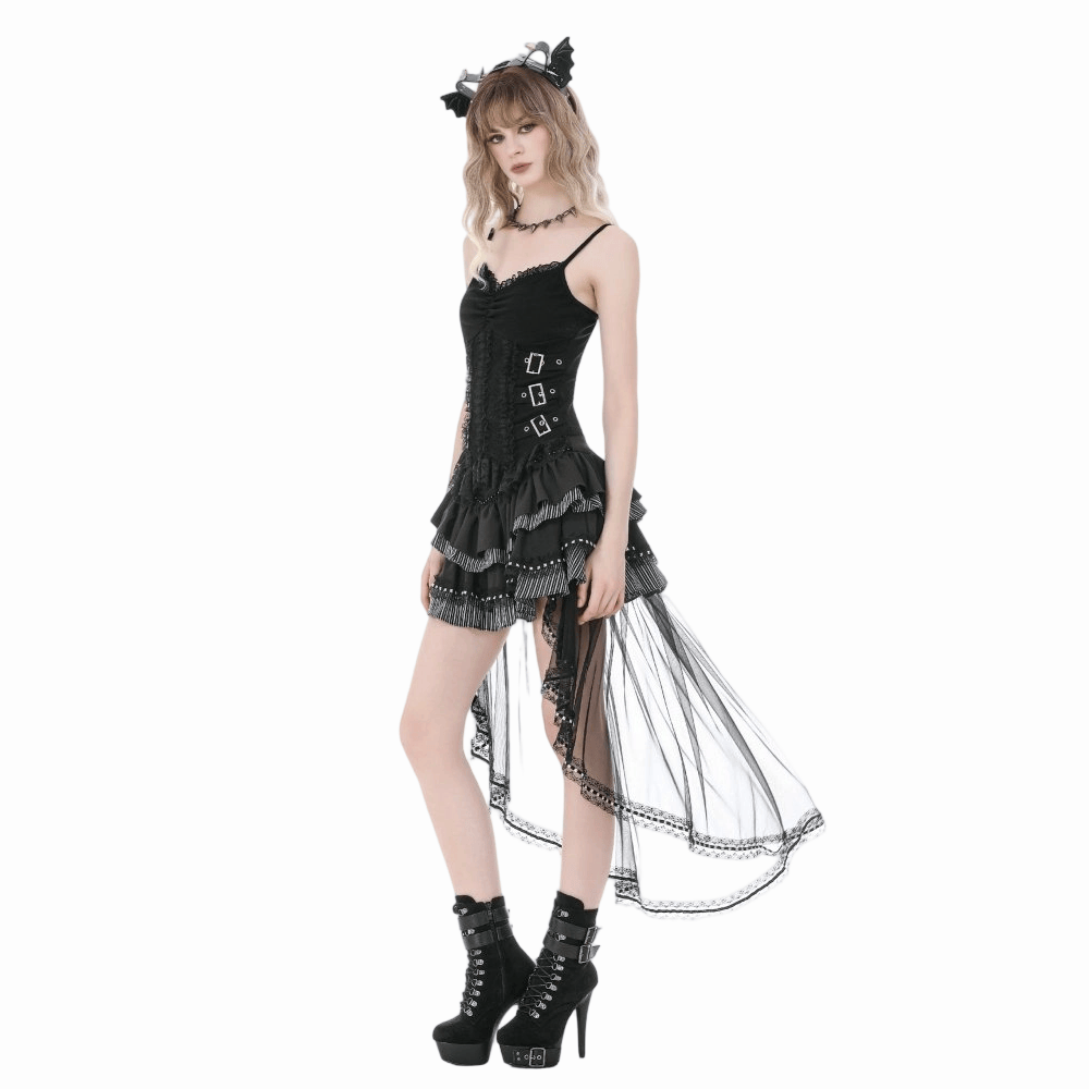 Women's Gothic Cross Embroidered Lace Tank Top – Punk Design