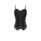Darkinlove Women's Gothic Multilayer Buckle Straps Lace Patchwork Tank Top