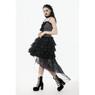 Darkinlove Women's Gothic Multilayer High/Low Lace Skirt