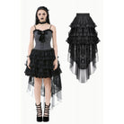 Darkinlove Women's Gothic Multilayer High/Low Lace Skirt