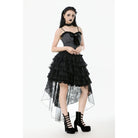 Darkinlove Women's Gothic Multilayer High/Low Lace Skirt
