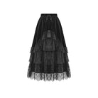 Darkinlove Women's Gothic Multilayer Lace Splice Ruffled Velvet Skirt