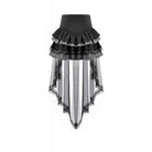 Darkinlove Women's Gothic Multilayer Ruched Skirt with Mesh Tail