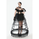 Darkinlove Women's Gothic Multilayer Sheer Mesh Dress