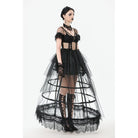 Darkinlove Women's Gothic Multilayer Sheer Mesh Dress