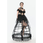 Darkinlove Women's Gothic Multilayer Sheer Mesh Dress