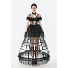 Darkinlove Women's Gothic Multilayer Sheer Mesh Dress