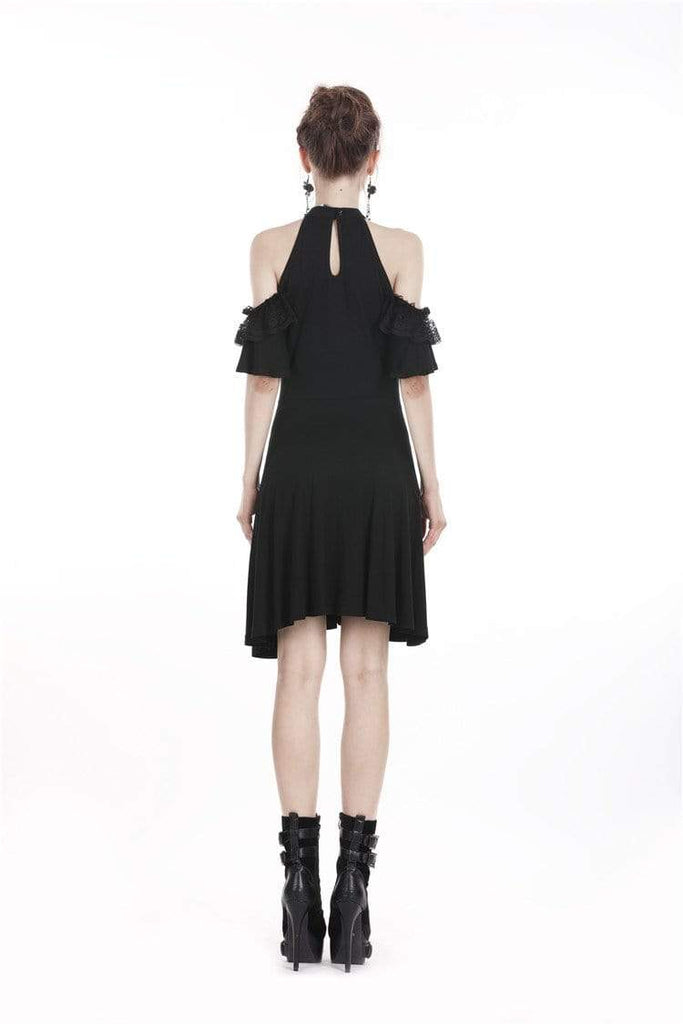 Darkinlove Women's Gothic Off Shoulder Black Little Dress