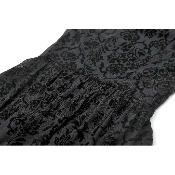 Darkinlove Women's Gothic Off-shoulder Flare Sleeved Hooded Maxi Dress Black