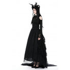 Darkinlove Women's Gothic Off Shoulder Lace Flared Sleeved Blouse