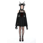 Darkinlove Women's Gothic Off Shoulder Lace Splice Dress