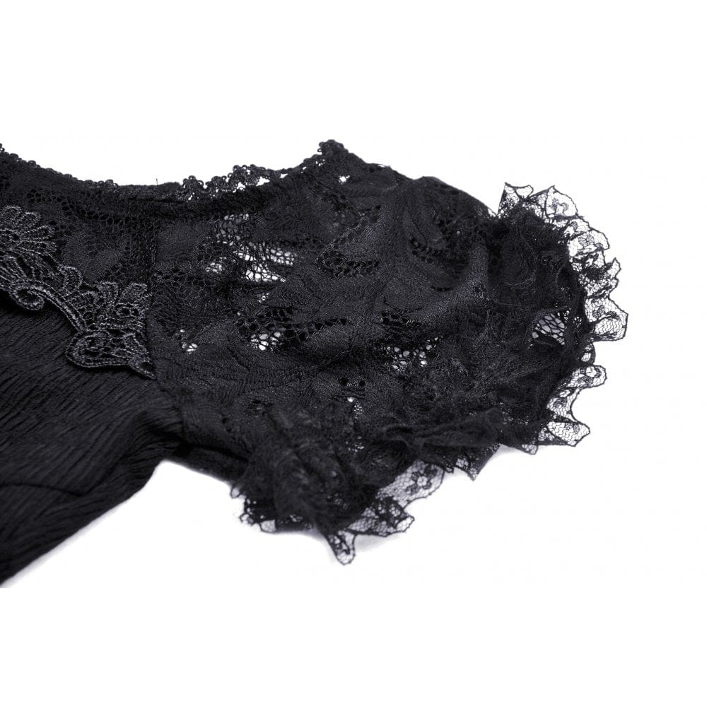 Darkinlove Women's Gothic Off Shoulder Lace Top
