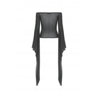 Darkinlove Damen Gothic Off Shoulder Lace-up Mesh Bluse