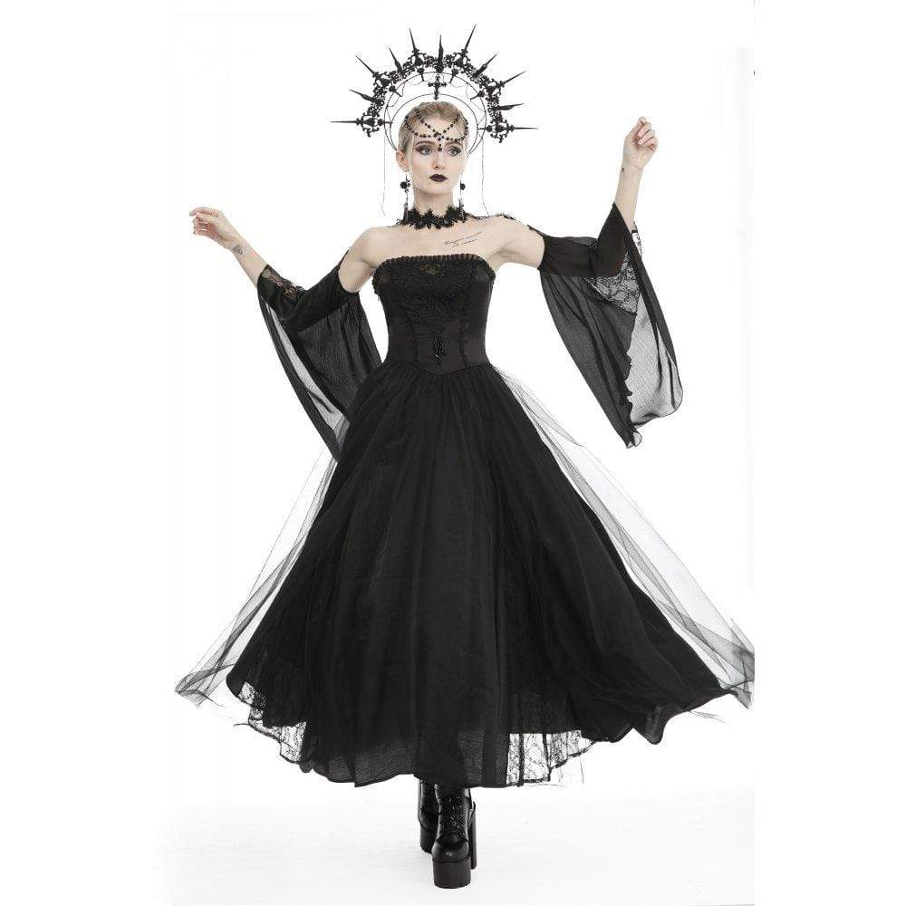 Darkinlove Women's Gothic Off-shoulder Mesh Dresses