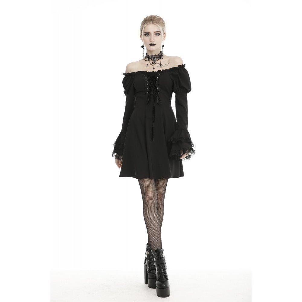 Darkinlove Women's Gothic Off-shoulder Strappy Dresses