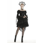 Darkinlove Women's Gothic Off-shoulder Strappy Mesh Dresses