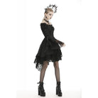 Darkinlove Women's Gothic Off-shoulder Strappy Mesh Dresses