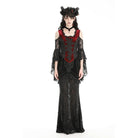 Darkinlove Women's Gothic Off-the-shoulder Contrast Color Lace Top