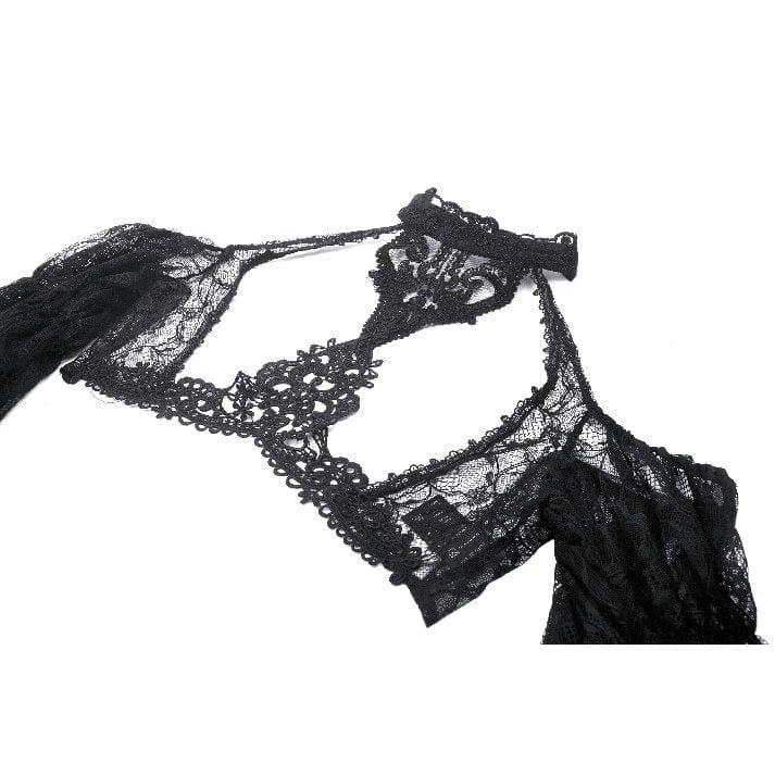 Darkinlove Women's Gothic Off-the-shoulder Cutout Lace Cape